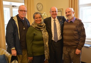 From left, CCH's Jim Field, Cathy Woodson, U.S. Ambassador Theodore Sedgwick, and Chuck Hirt, director of the Central and Eastern Europe Citizens Network in Slovakia