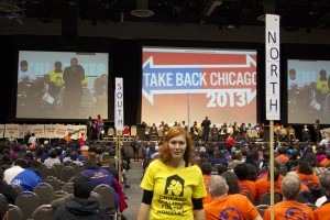Boba Baluchova at the Take Back Chicago rally on Oct. 15