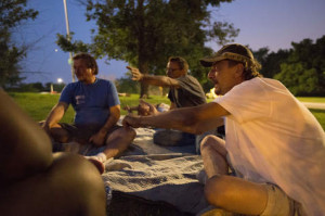 Frank Ozny, Claude Michaelis, and Sam Filan are homeless and the Chicago Park District and Chicago Police may have them removed from Montrose Beach. | Photos by Alex Wroblewski