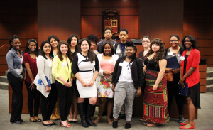 New and renewal scholarship winners, and recent graduate Daihana Estrada