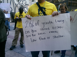 A survey by the Chicago Coalition for the Homeless showed that unsheltered youth are three times more likely to be forced into prostitution, and 28 percent of homeless youth trade sex for basic needs such as food or shelter. Photo by Mirkica Popovik.