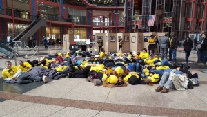 65 homeless youth and providers protest Gov. Rauner's refusal to fund homeless programs