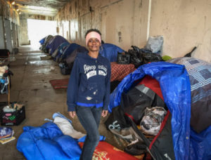 Tonya Moore, 43, who has lived under the Wilson Avenue viaduct for seven months, said she thinks the city is serious about its promise to find housing for 75 people in tent encampments along Lake Shore Drive. ÒWeÕre crossing our fingers,Ó she said. | Mark Brown/Sun-Times